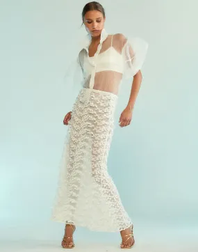 3D Embroidered Tulle Skirt