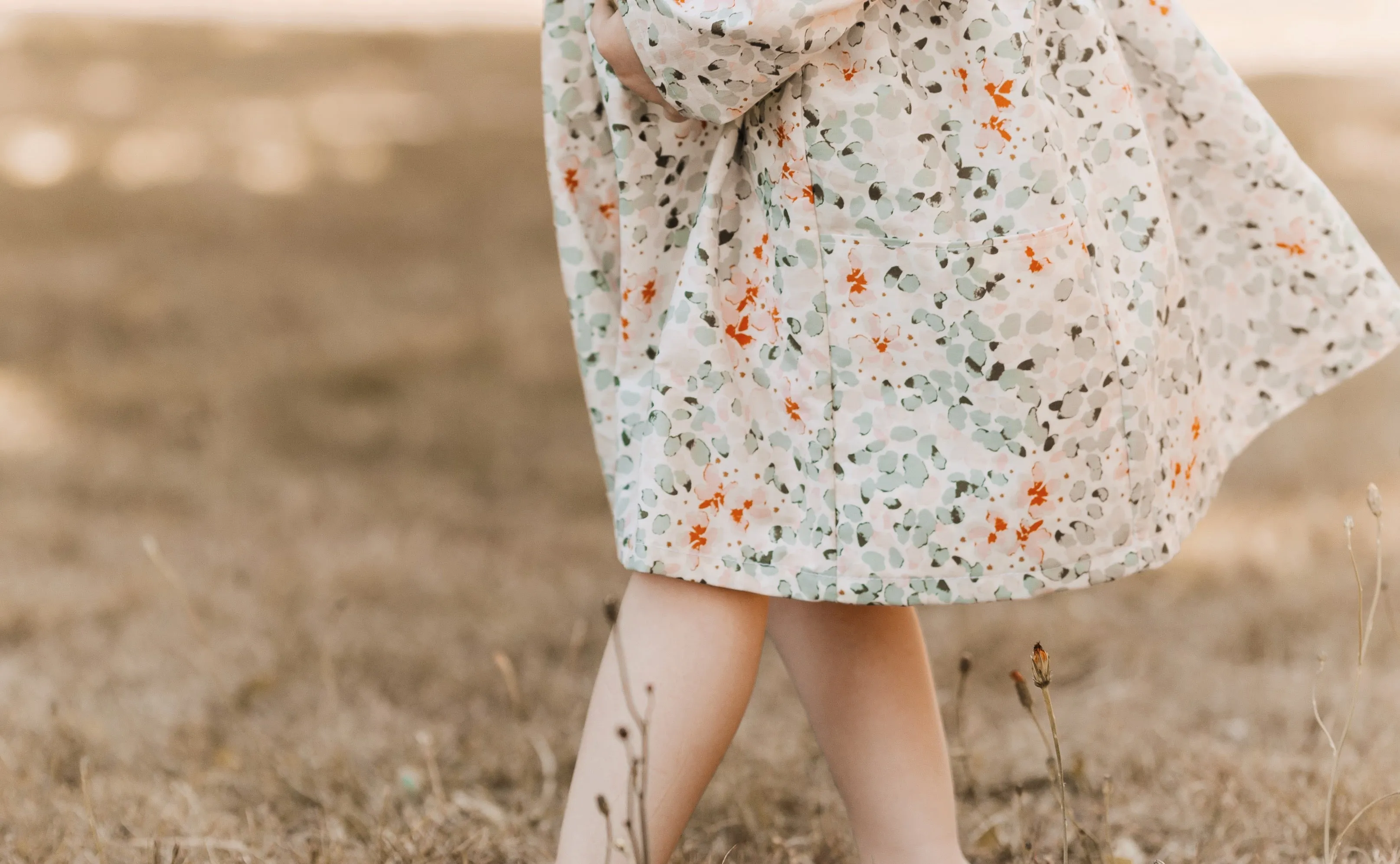 Aria Tunic with  Pockets in 'Watercolour Lily' - Ready To Ship