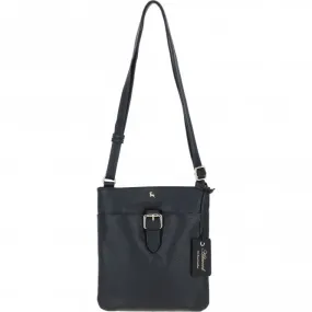 Ashwood Leather Smart Tab Cross Body Bag Black: 63621/Tab