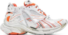 Balenciaga Orange & Off-White Runner Sneakers