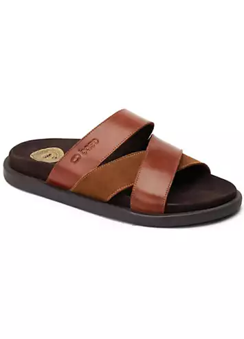 Base London Tan Ponza Slip On Sandals | Grattan