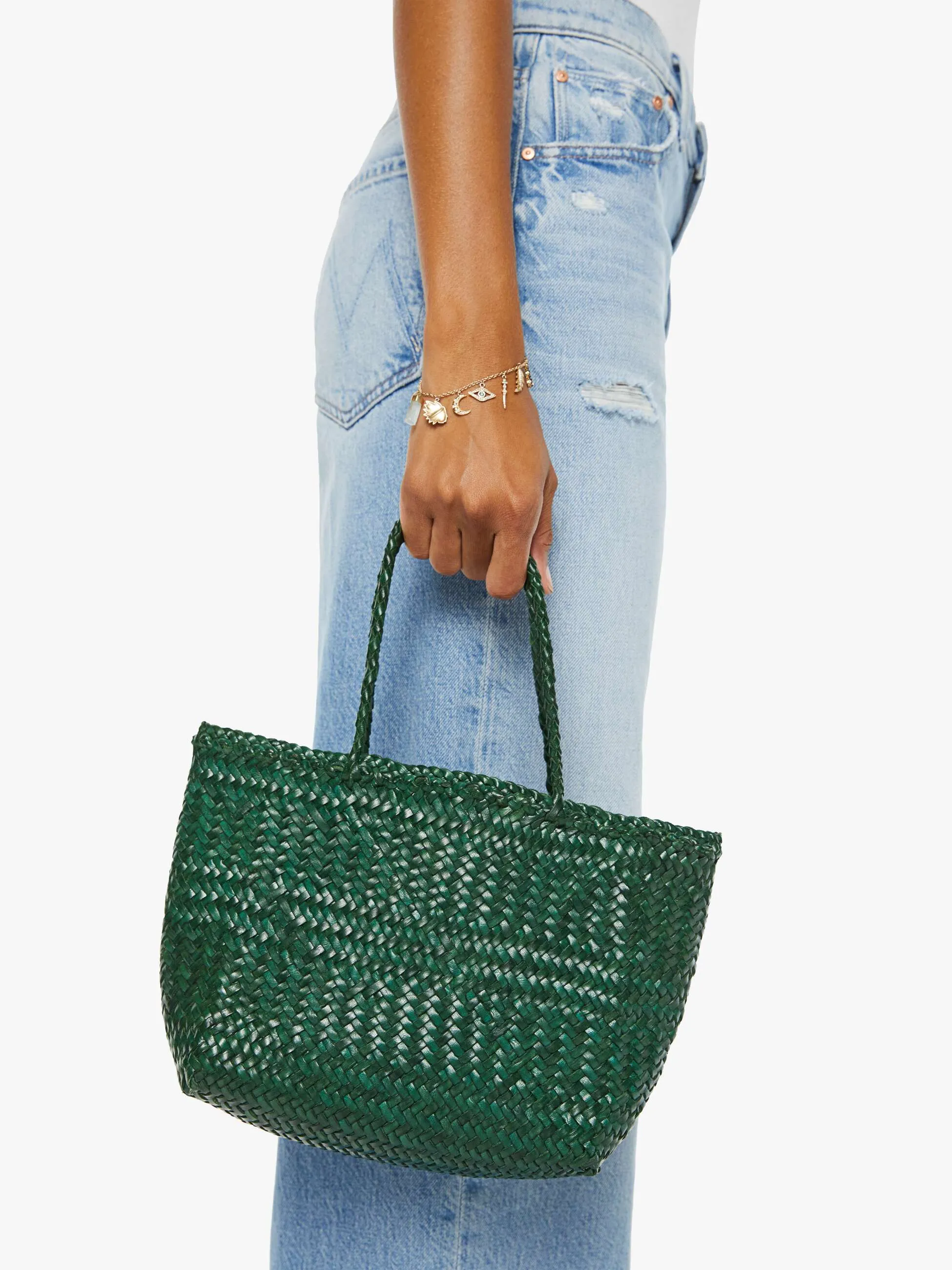 Basket Case Mini Leather Bag - Forest