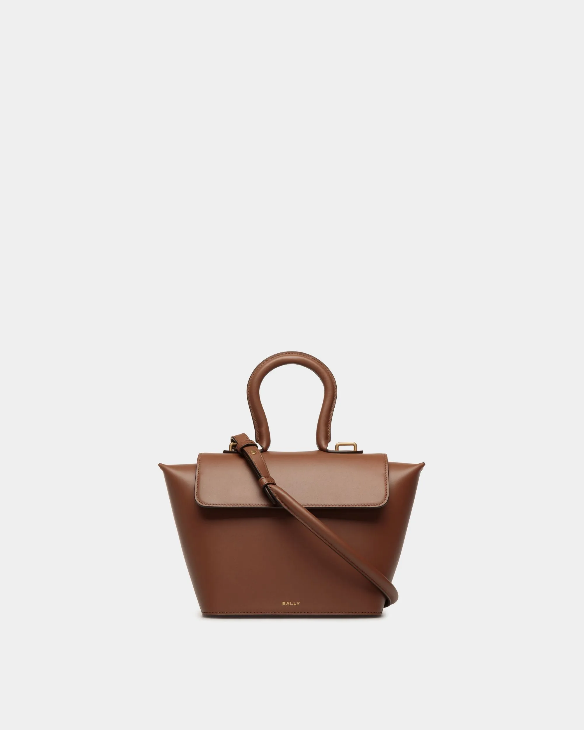 Belle Top Handle Bag in Brown Leather 