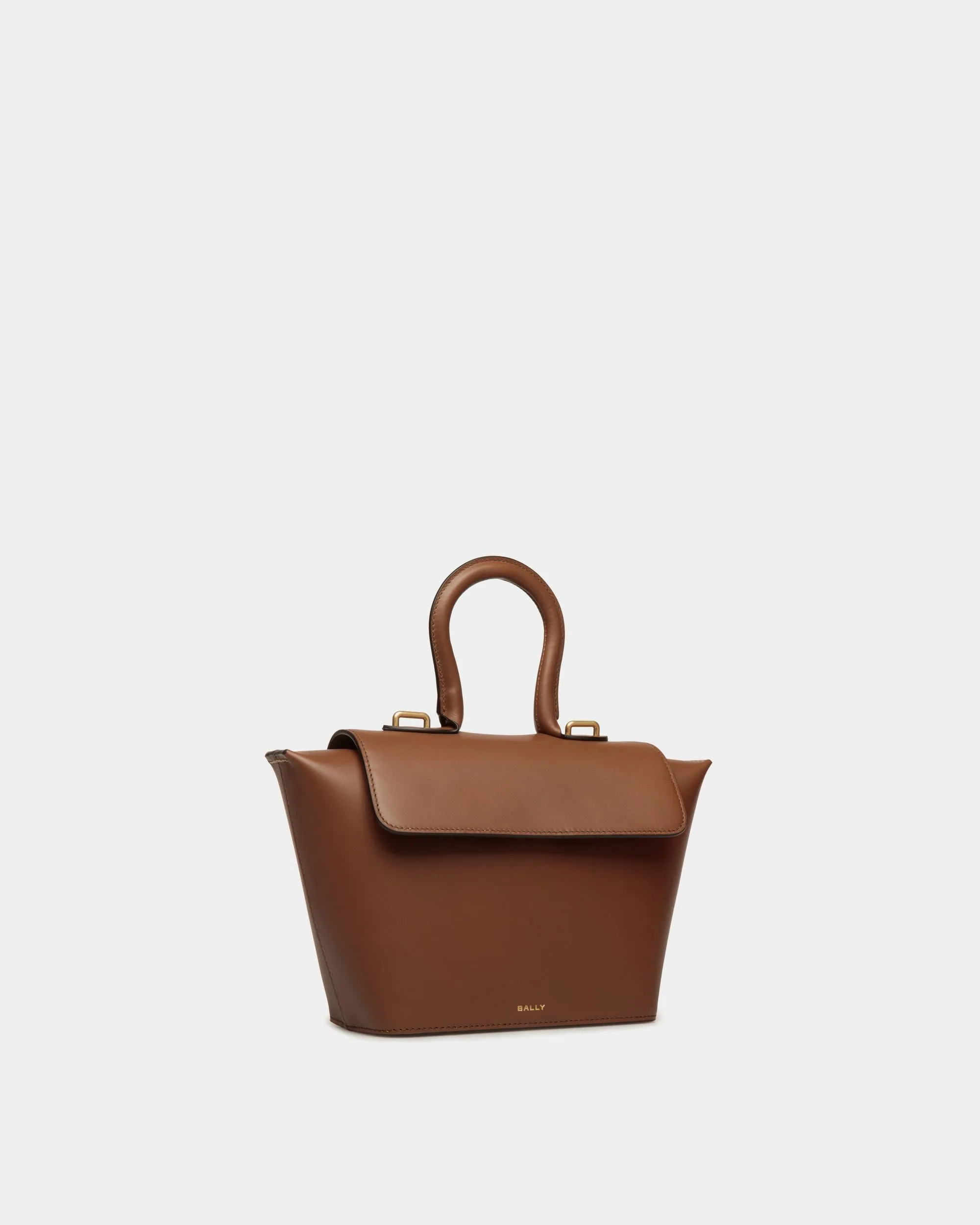 Belle Top Handle Bag in Brown Leather 