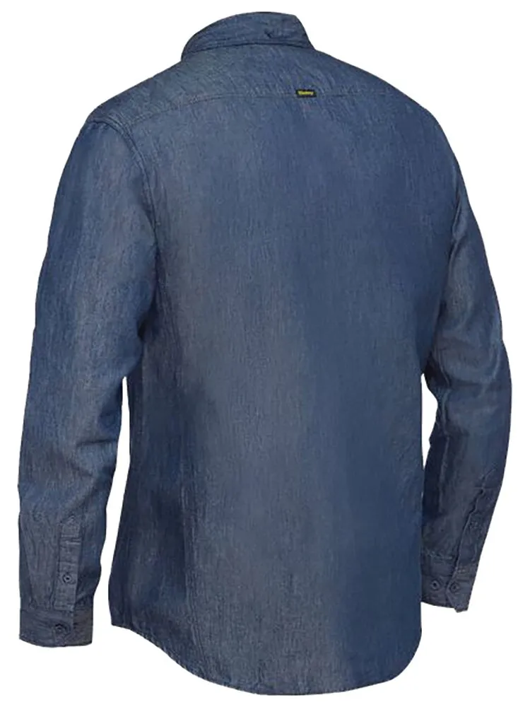 Bisley Workwear BS6602_BDAD Mens Work Shirt - Long Sleeve - 100% Cotton - Denim S