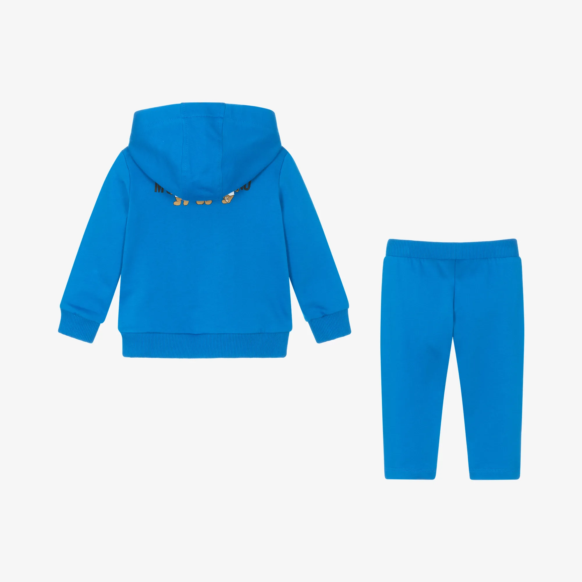 Blue Cotton Teddy Bear Logo Tracksuit