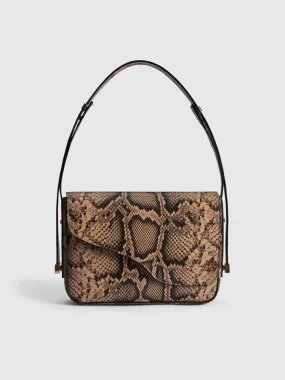 Bolgheri Nocciola Printed Snake Shoulder bag