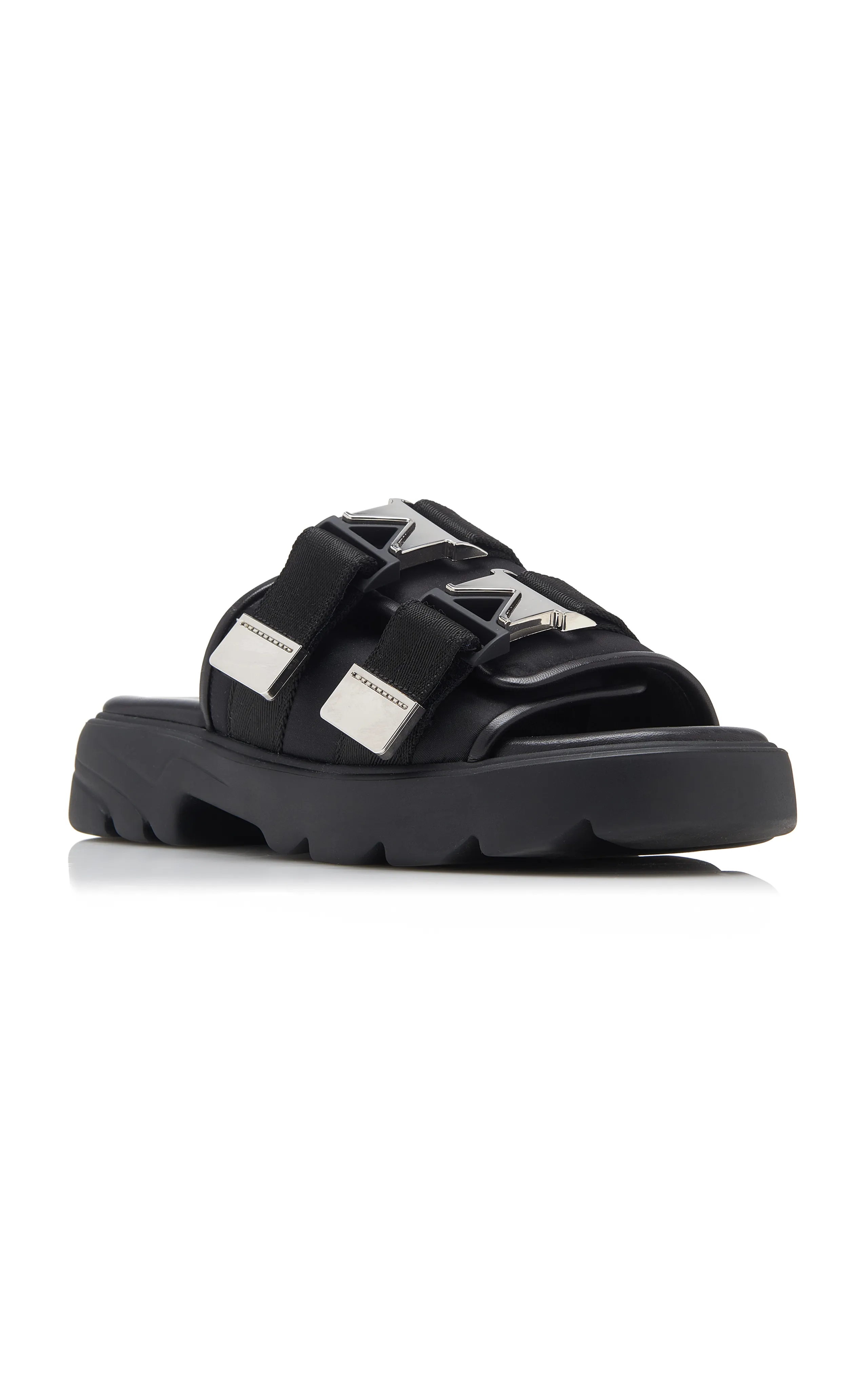 Bottega Veneta Flash Buckled Leather and Rubber Sandals