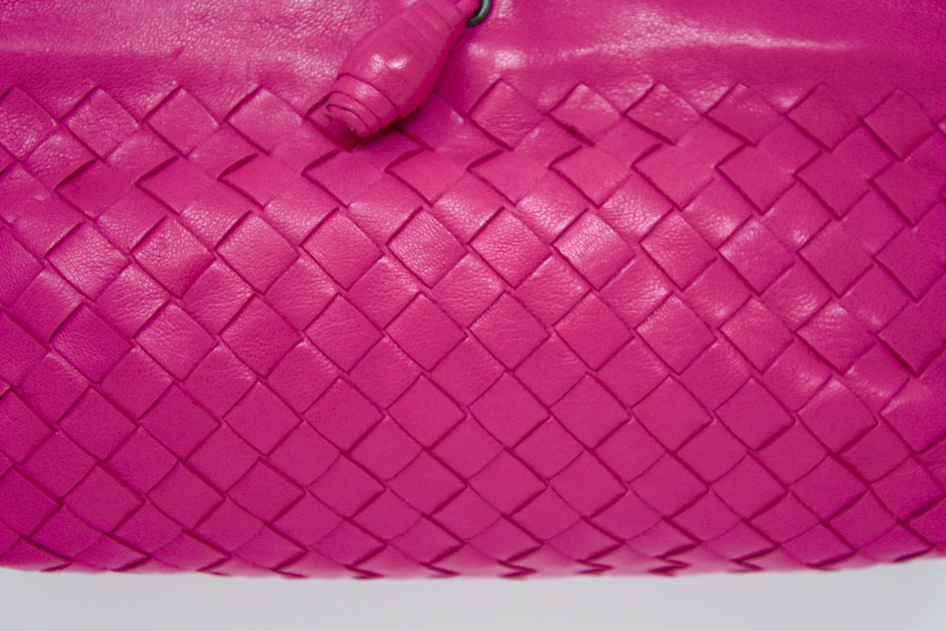 BOTTEGA VENETA Pink Intrecciato Leather Bag