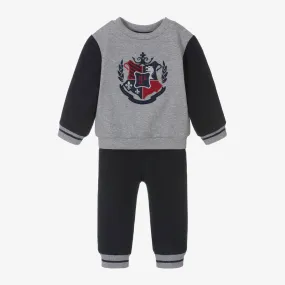 Boys Navy Blue & Grey Cotton Tracksuit