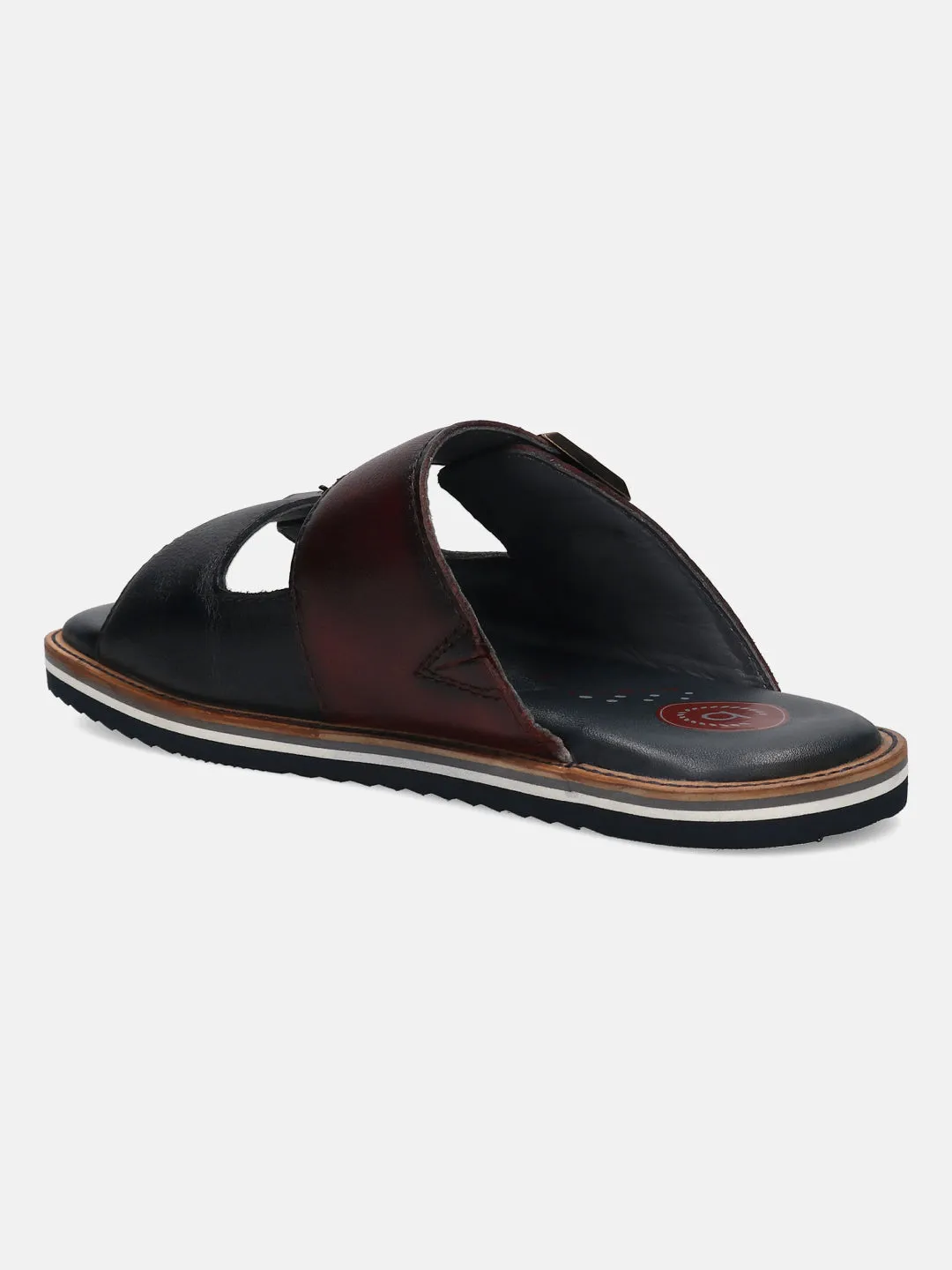 bugatti Dark Blue & Dark Red Premium Leather Sandals