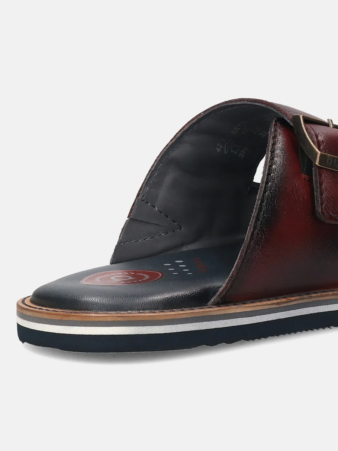 bugatti Dark Blue & Dark Red Premium Leather Sandals