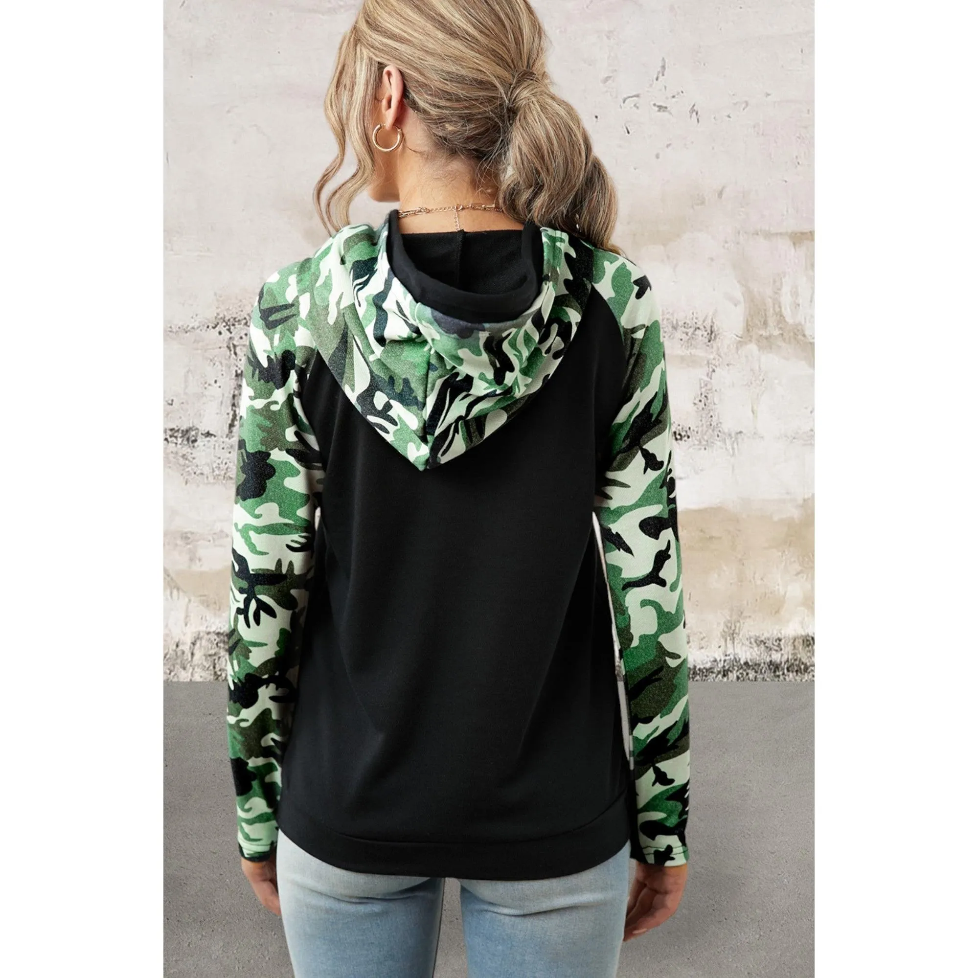 Camouflage Print Hoodie