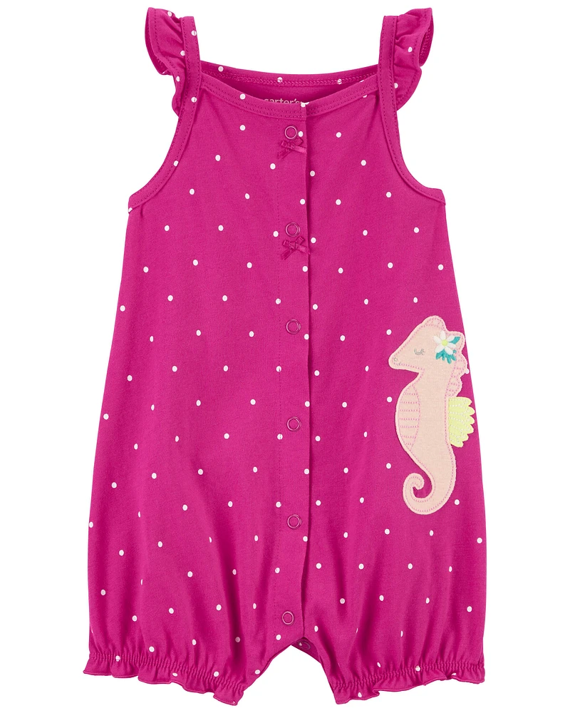 Carter's / OshKosh Baby Seahorse Snap-Up Cotton Romper