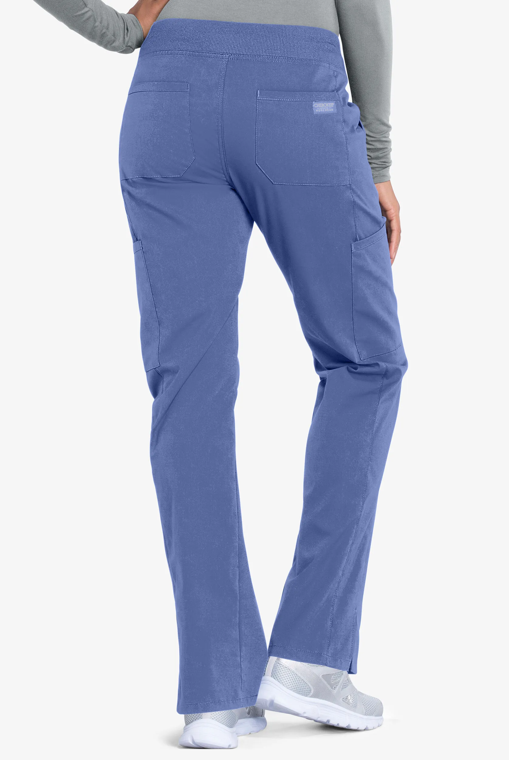 Cherokee Workwear Professionals Women's 6-Pocket STRETCH Pull-On Scrub Pants - Petite