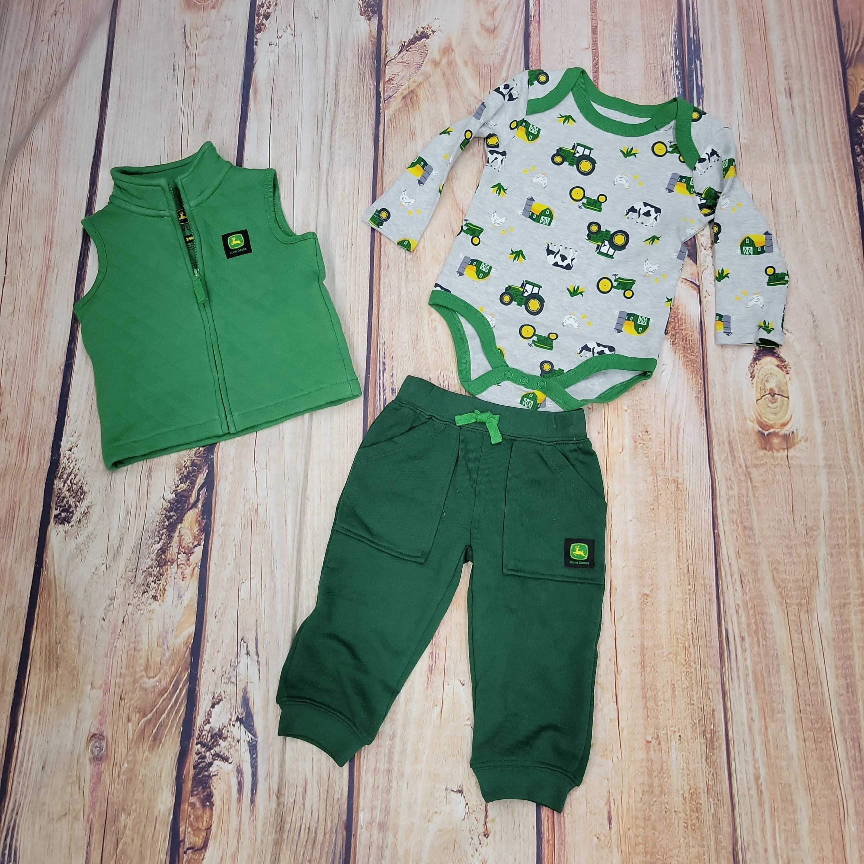 CLEARANCE John Deere Farm Animal 3Pc Vest Set