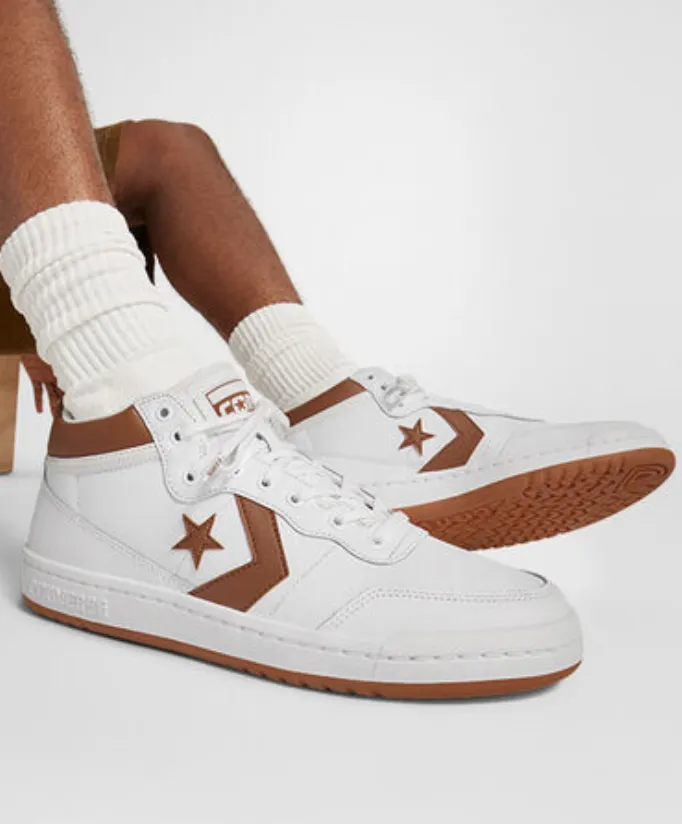 Converse CONS Fastbreak Pro Mid Leather (White/Warm Tan/Black)