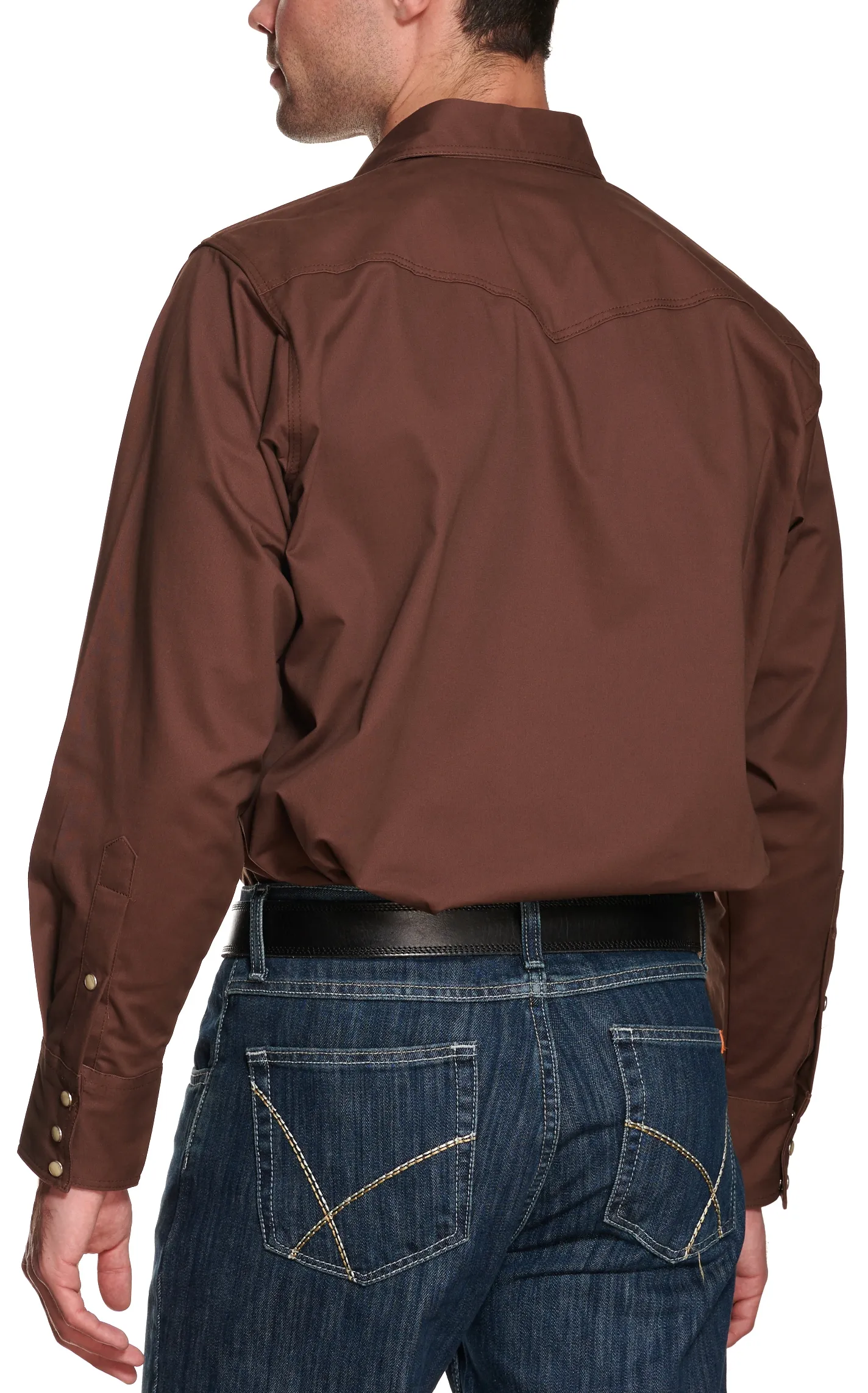 Cowboy Workwear WorkFlex Men's Chocolate Long Sleeve Work Shirt