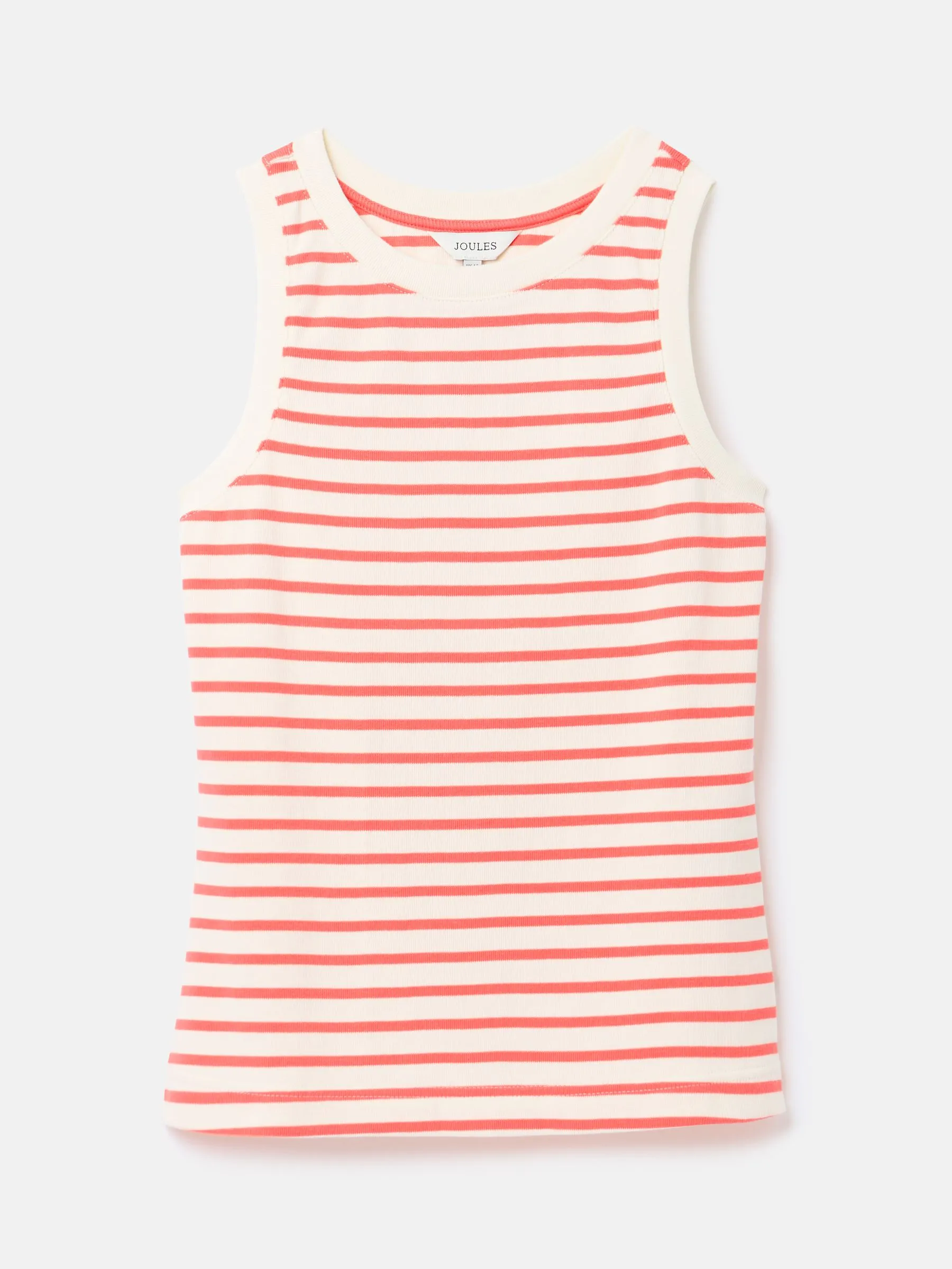 Cream & Coral Striped Jersey Vest