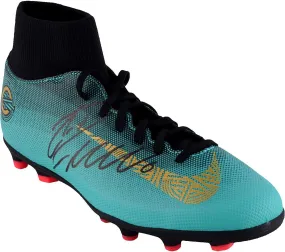 Cristiano Ronaldo Juventus F.C. Autographed Teal and Gold CR7 Mercurial Nike Cleat