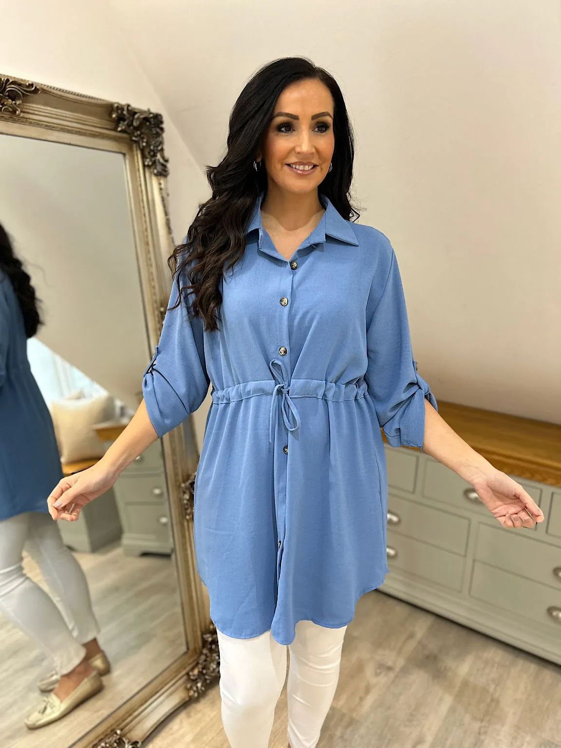 Denim Tie Waist Tunic Rosie