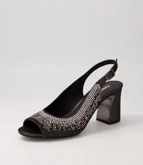 DJANGO & JULIETTE Kerry Black Shimmer Multi Sandals