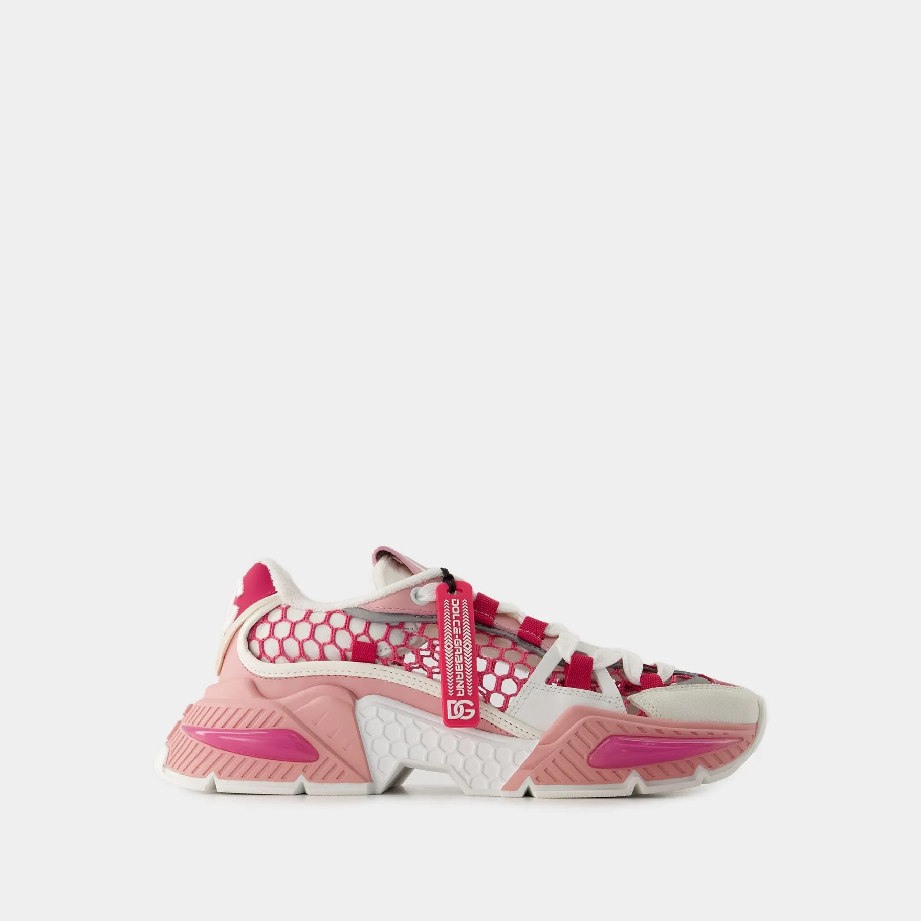 Dolce&Gabbana  Airmaster Sneakers - Dolce&Gabbana - Polyester - White/Pink