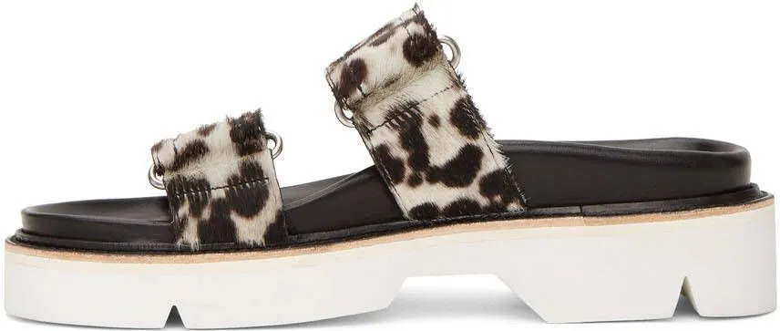 Dries Van Noten Grey & Black Cheetah Print Sandals