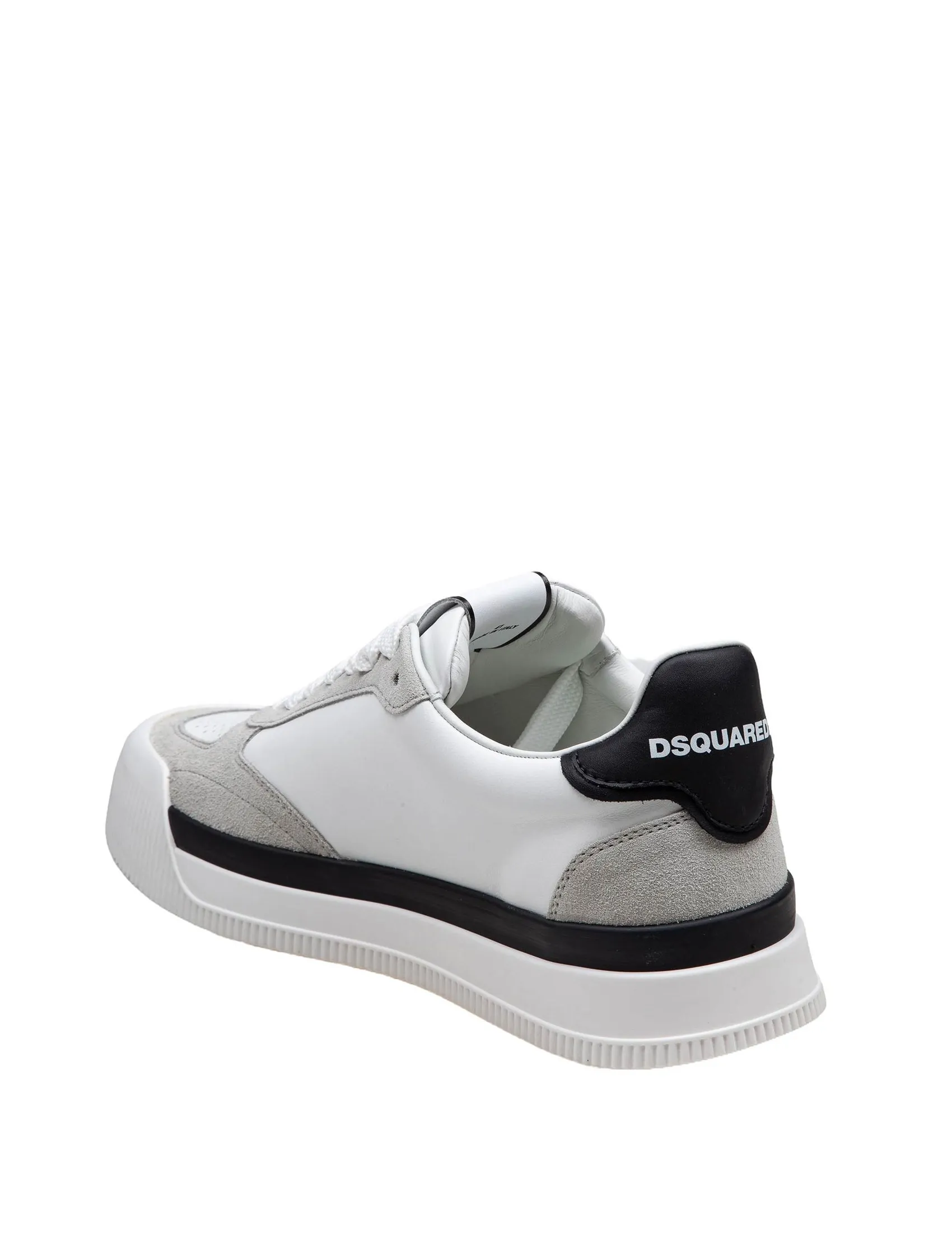 DSQUARED2 NEW JERSEY SNEAKERS IN WHITE AND RED LEATHER