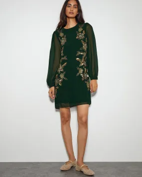 Emma Embellished Tunic Dress Green