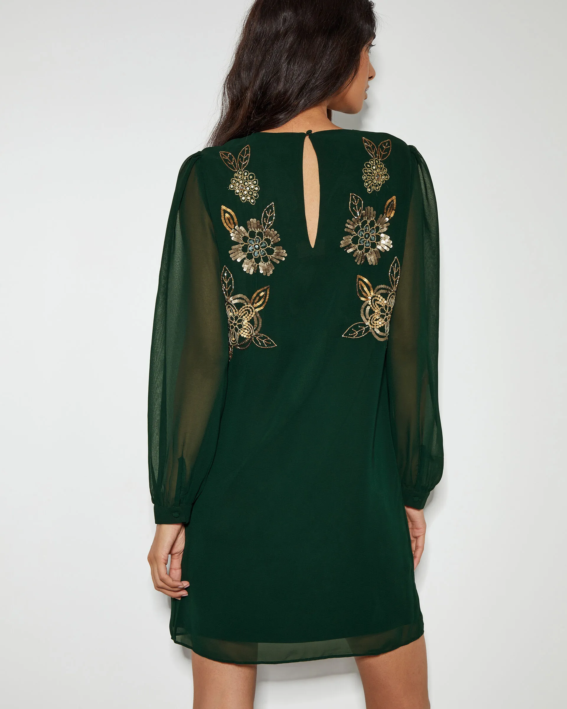 Emma Embellished Tunic Dress Green