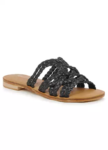 EMU Australia Weir Plaited Leather Slide Sandals | Kaleidoscope