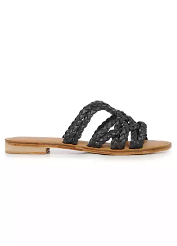 EMU Australia Weir Plaited Leather Slide Sandals | Kaleidoscope