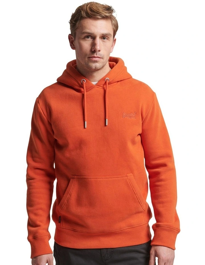 Essential Logo Hoodie in Denim Co Rust Orange