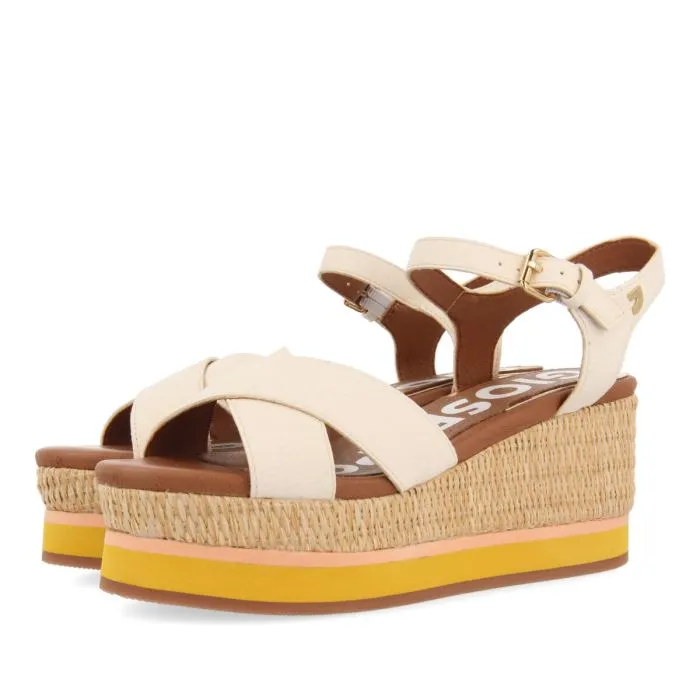 GIOSEPPO OFF WHITE WEDGE SANDALS FOR WOMEN SEGET