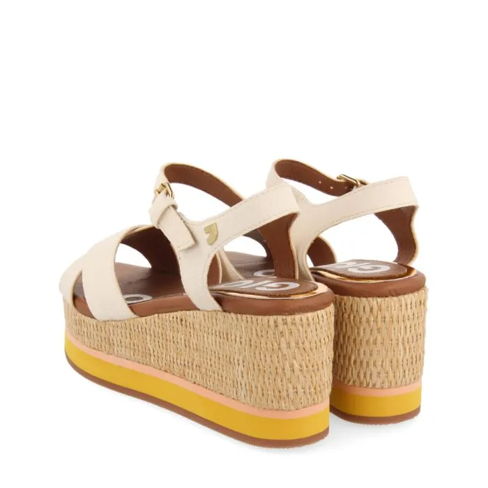 GIOSEPPO OFF WHITE WEDGE SANDALS FOR WOMEN SEGET