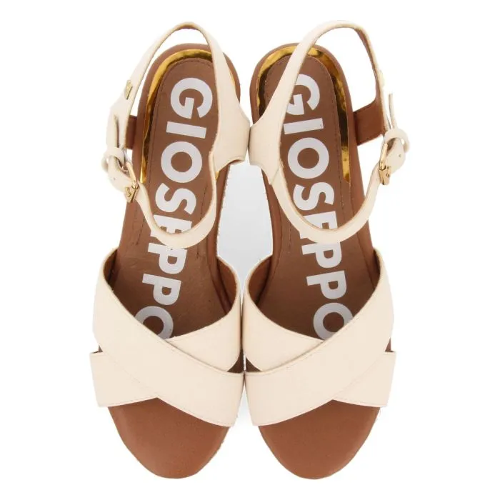 GIOSEPPO OFF WHITE WEDGE SANDALS FOR WOMEN SEGET