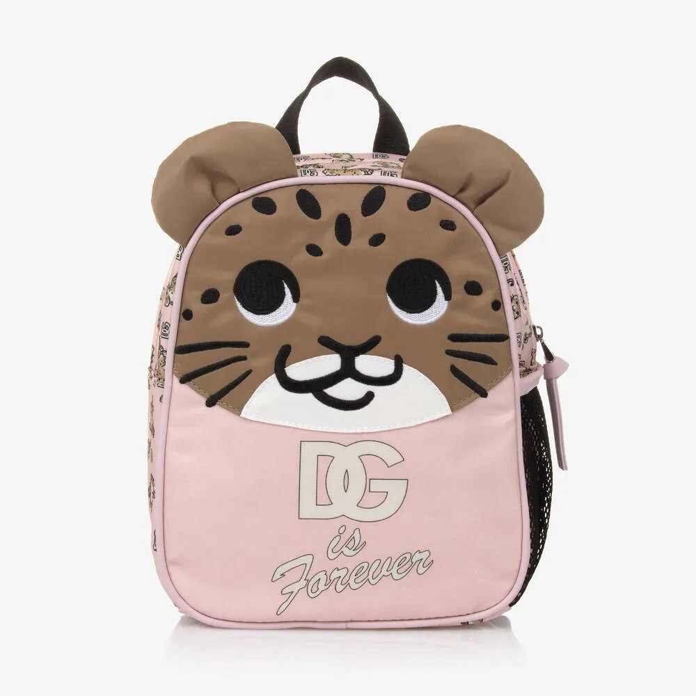 Girls Pink Leopard DG Mini Backpack (22cm)