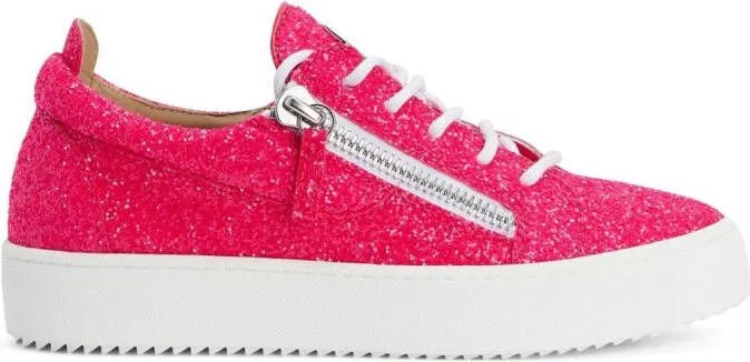 Giuseppe Zanotti Gail glitter low-top sneakers Pink