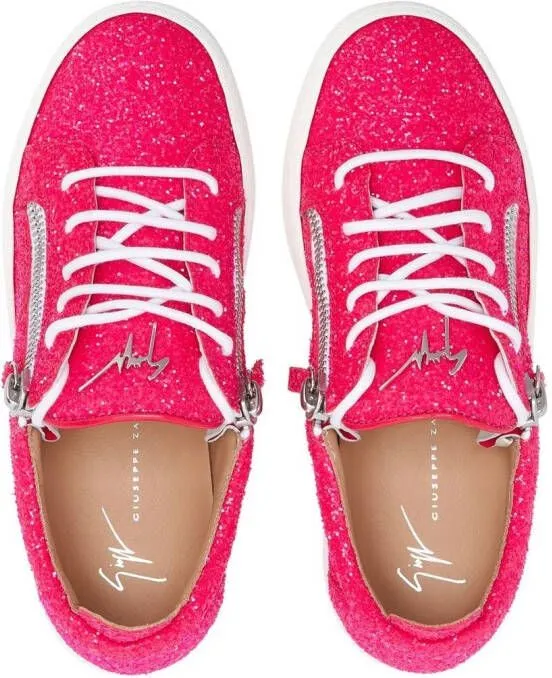 Giuseppe Zanotti Gail glitter low-top sneakers Pink