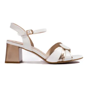 Goodin Ladies' patent white high-heeled sandals