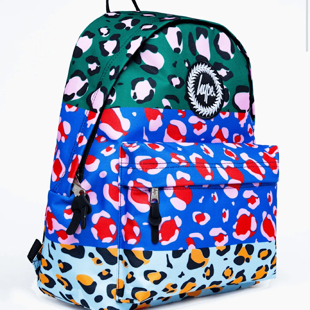 Hype Primary Stripe Multi Leopard Backpack