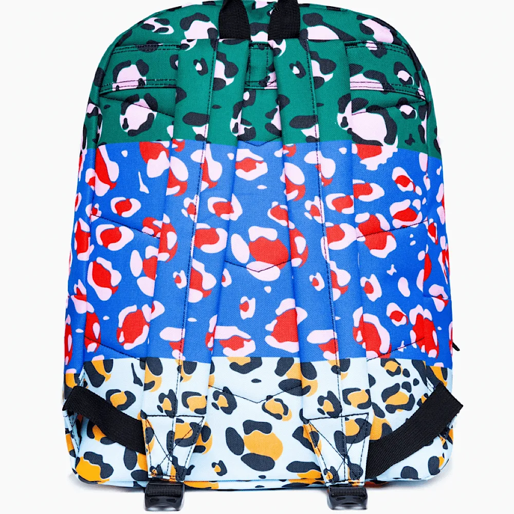 Hype Primary Stripe Multi Leopard Backpack