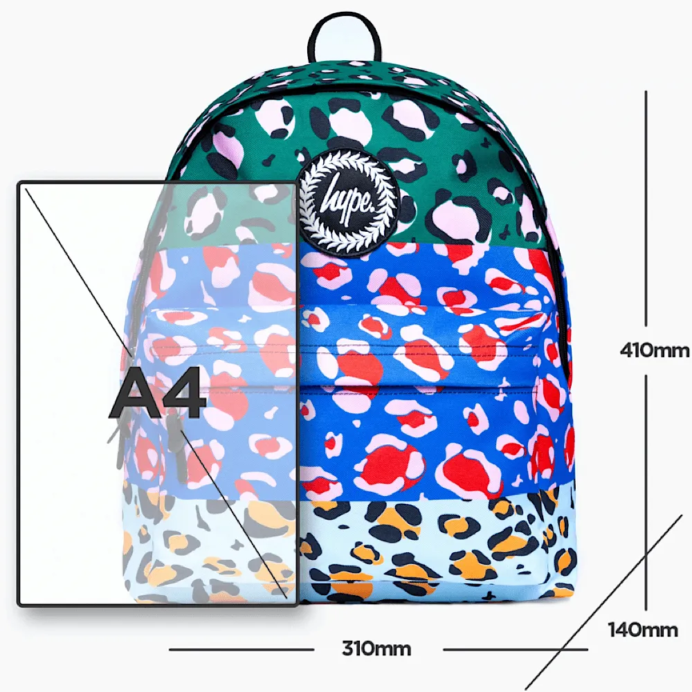 Hype Primary Stripe Multi Leopard Backpack