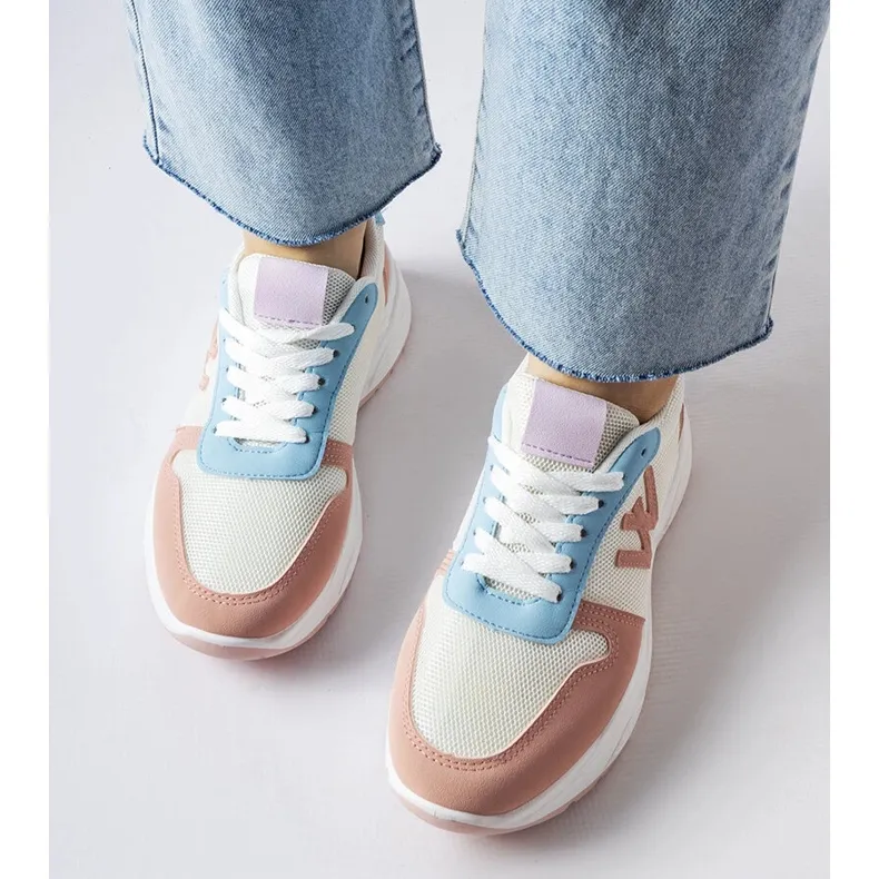 Inna White, pink and blue sneakers from Teresio