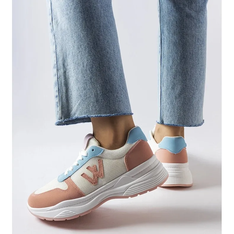 Inna White, pink and blue sneakers from Teresio