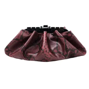 --Jerry burgundy embossed snake bag-