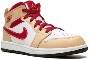 Jordan Kids Jordan 1 Mid White Onyx Light Curry sneakers