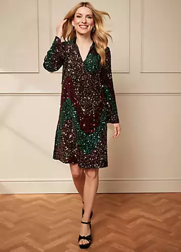 Kaleidoscope Multi Sequin Tunic Dress | Grattan