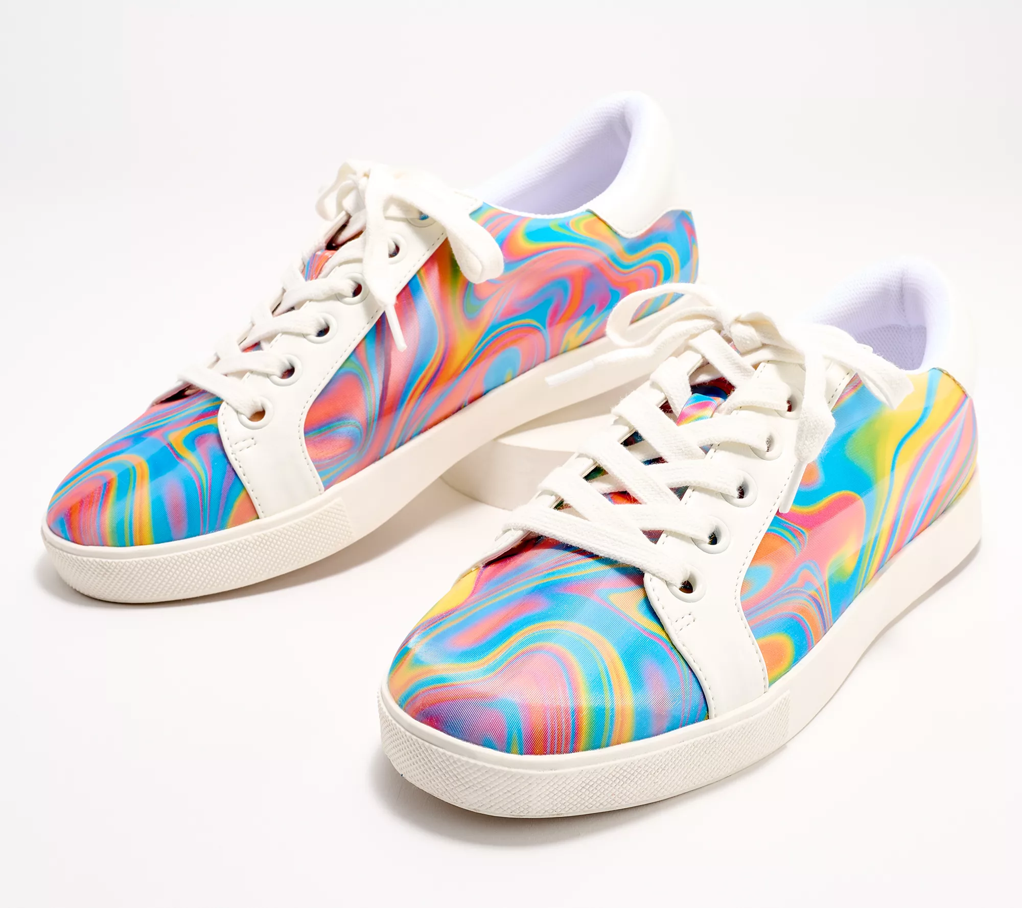 Katy Perry Holographic Lace-Up Sneakers - The Rizzo